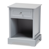 Baxton Studio Chase Modern Transitional Light Grey Finished 1-Drawer Wood End Table